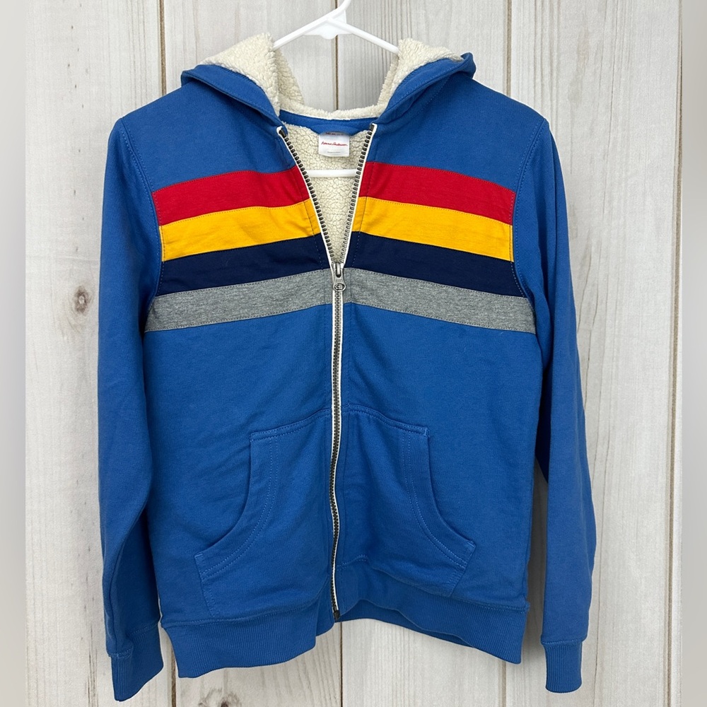 Hanna Andersson Boys size 10 Fleece lined Zip hoodie